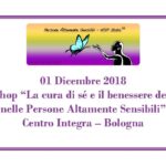 01 Dicembre - Workshop "La cura di sé e il benessere del corpo nelle PAS" a Bologna